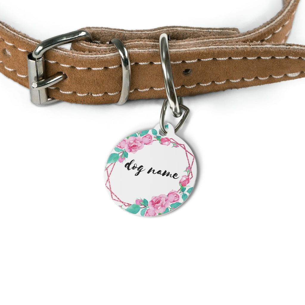 FLORAL DOG PET TAG - swaggiwags