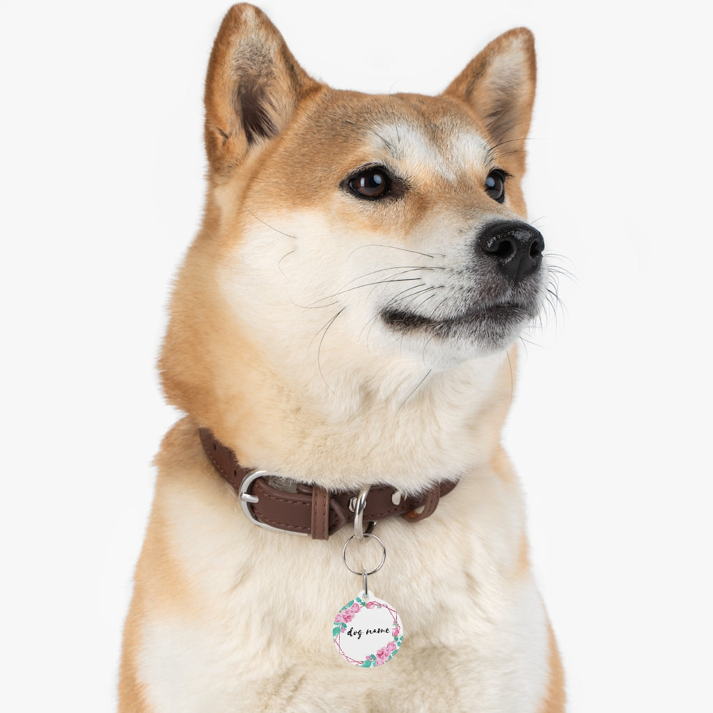 FLORAL DOG PET TAG - swaggiwags